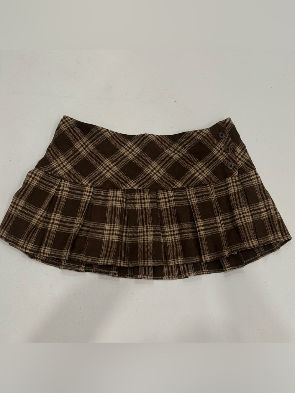 Plaid Pleated Mini Skirt